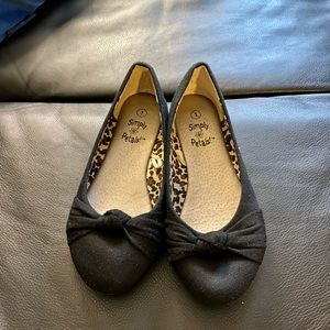 Girls Size 1 Black Ballet Flats